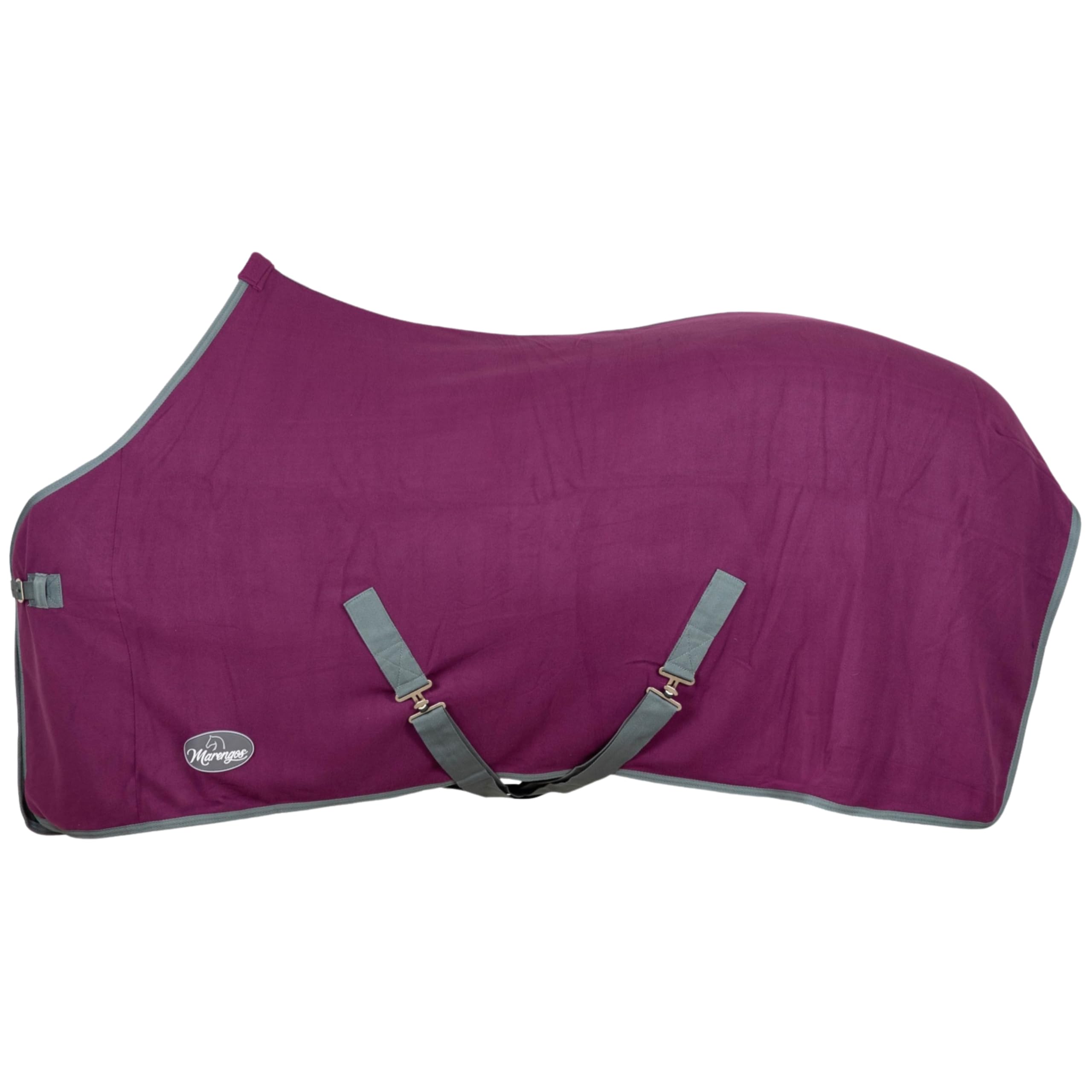 Marengos - Abschwitzdecke Economic mit Kreuzgurten (abnehmbar) | Pferdedecke mit Frontschnalle, Schweifkordel & Widerristpolster | atmungsaktive Fleecedecke | Pferde Zubehör in Violett | 115cm