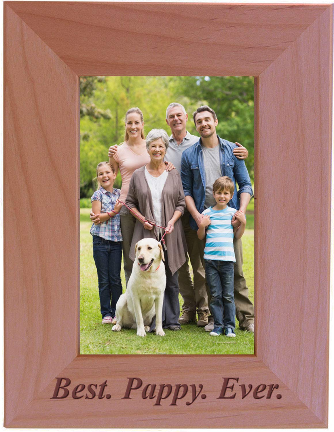 CustomGiftsNow Best Pappy Ever - Engraved Wood Picture Frame (4x6 Vertical)