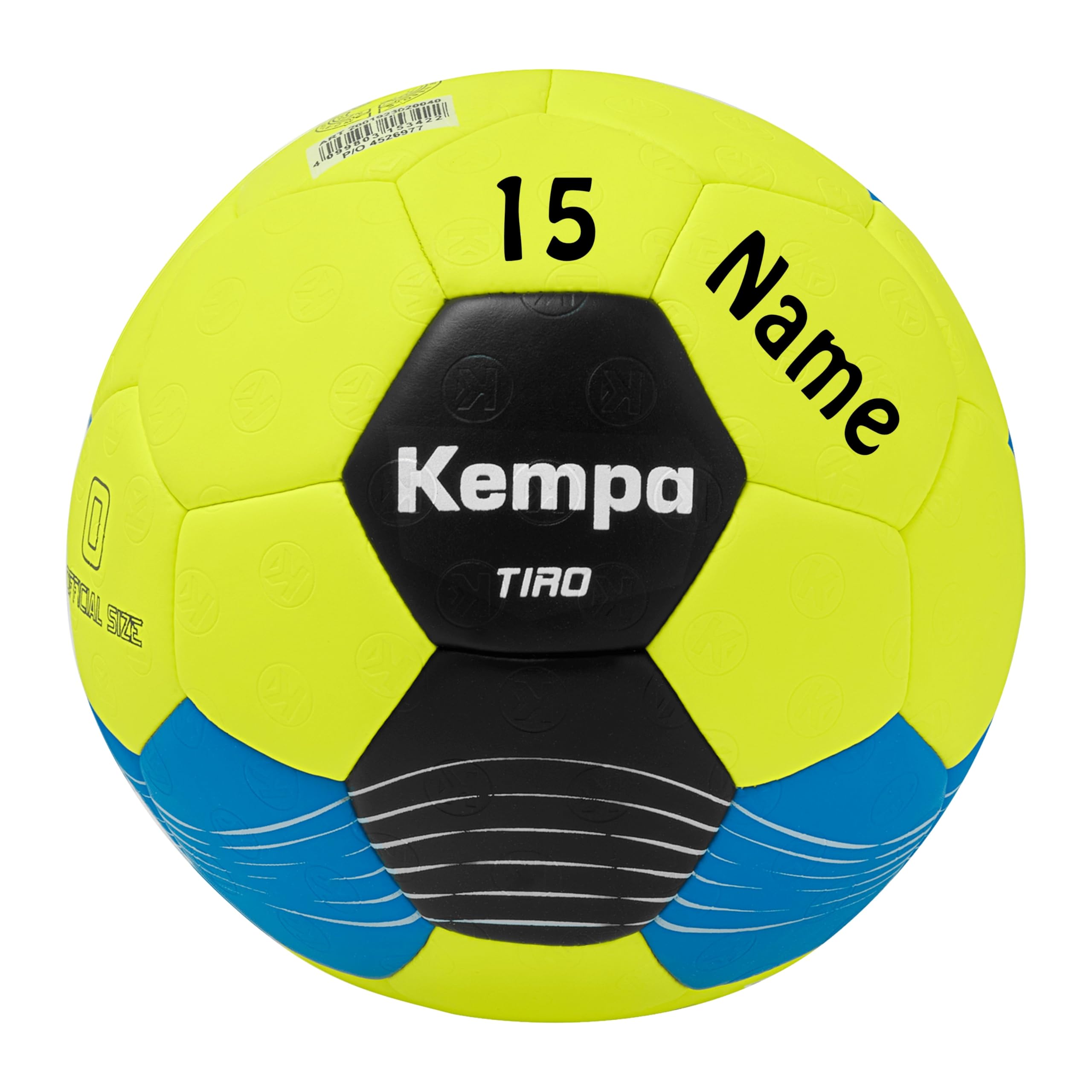 Kempa Handball lite Sportartikeklland Angebot neon gelb/blau Größe 0 + Aufdruck Name und/oder Spielnummer/Kürzel