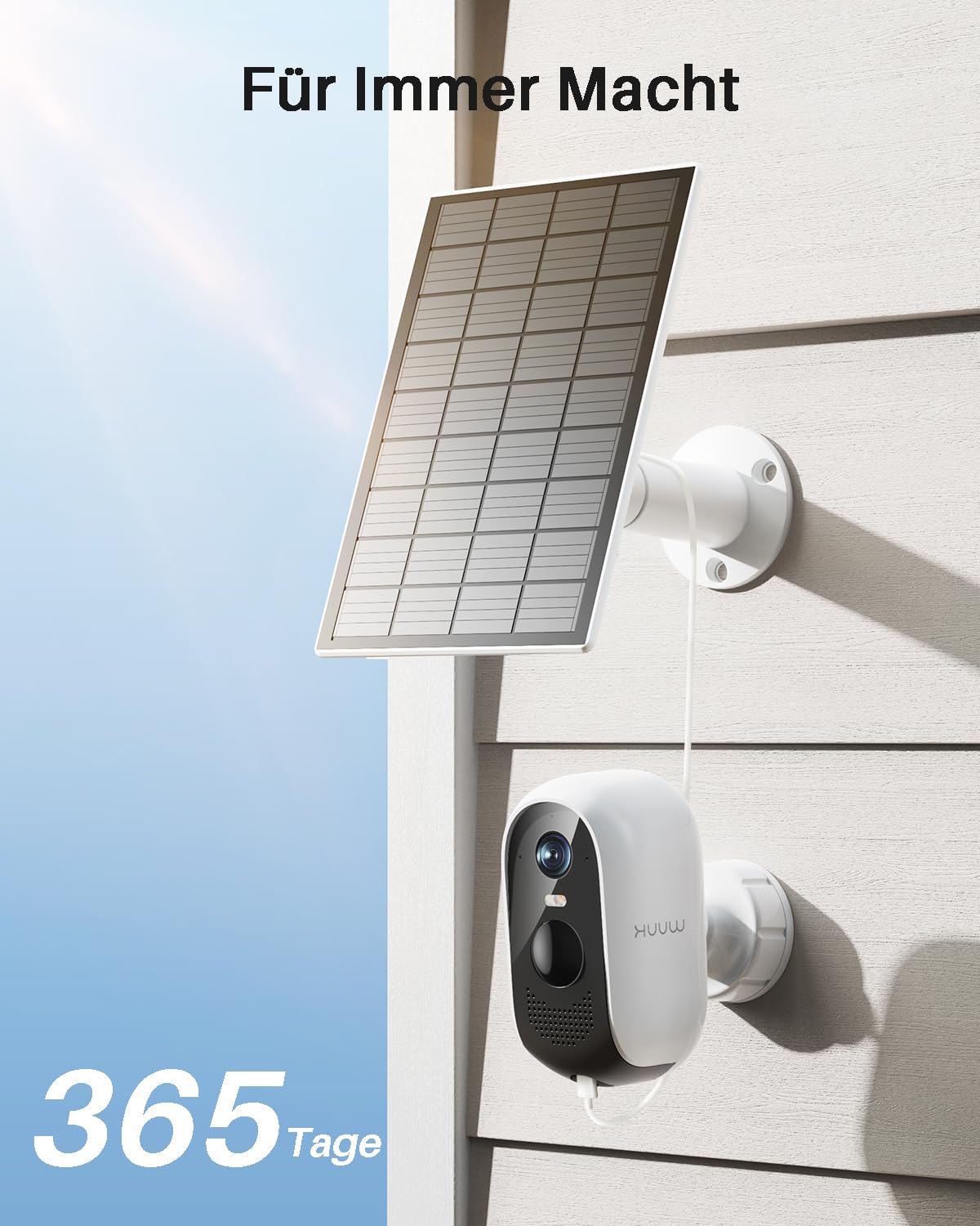 WUUK Solar Überwachungskamera Aussen Akku 2K, Kamera Outdoor | Ohne ABO, 32 GB Lokalem Speicher, Nachtsicht, 2.4/5GHz WLAN, Kompatibel Mit Alexa & Google, Basisstation + 2-Kamera-Set
