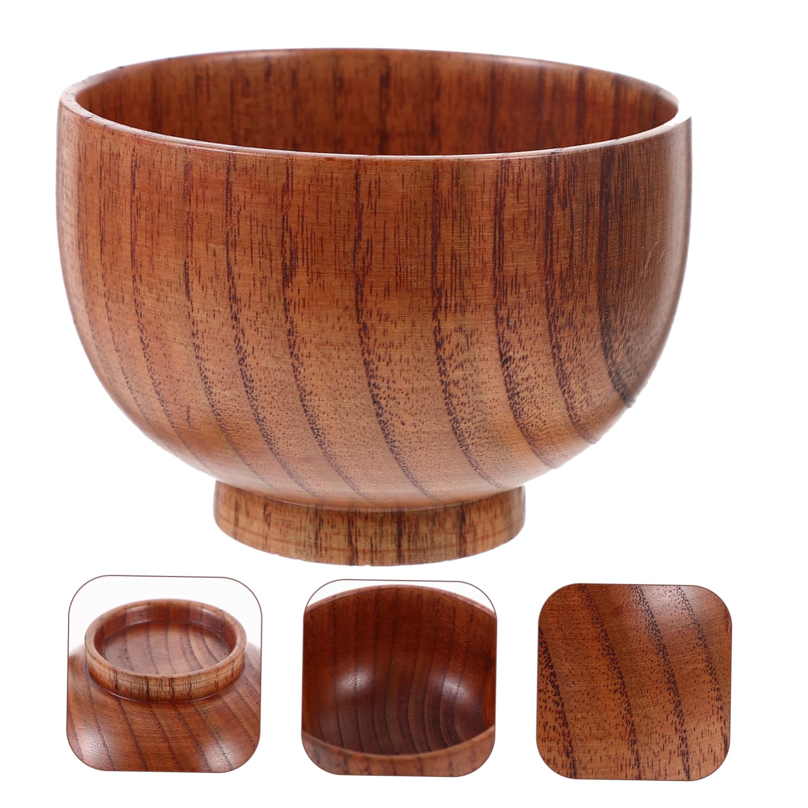 MAGICLULU 3 Cuencos De Madera Para Jabón De Afeitar Para Hombres Taza De Crema De Afeitar Para El Cuidado De La Barba De Fácil Limpieza Y Resistentes.