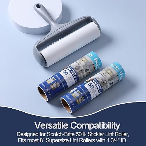 Miniatura 9 de HapChron Rodillo de pelusa de superficie grande extra pegajoso con cubierta a prueba de polvo, 6.3 pulgadas más ancho, 240 hojas4 repuestos,