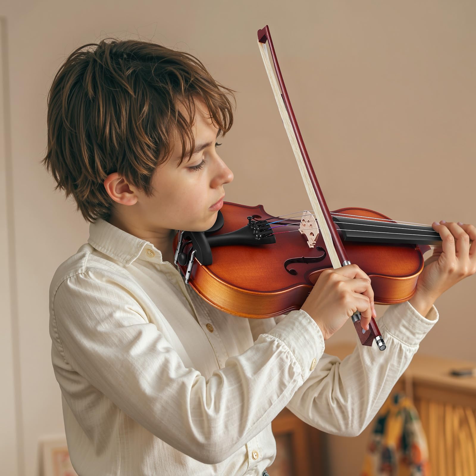 VEVOR Violon 3/4 Kit Débutant avec Étui, Archet, Colophane, Accordeur, Cordes de Rechange, Marron