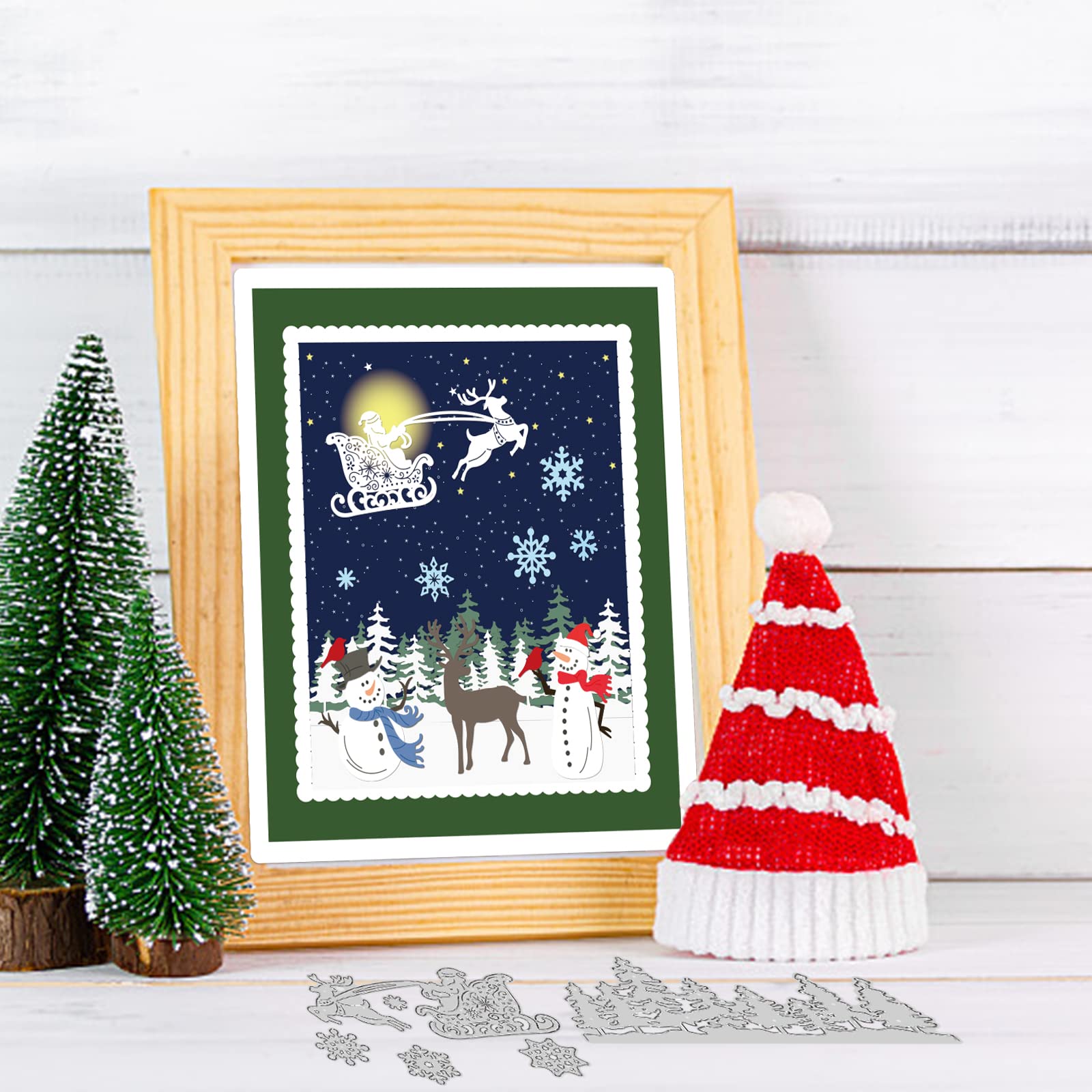 BENECREAT Weihnachts-Stanzschablonen – Schneemann, Glocke, Kugel Aus Kohlenstoffstahl | Für Scrapbooking, Karten, DIY