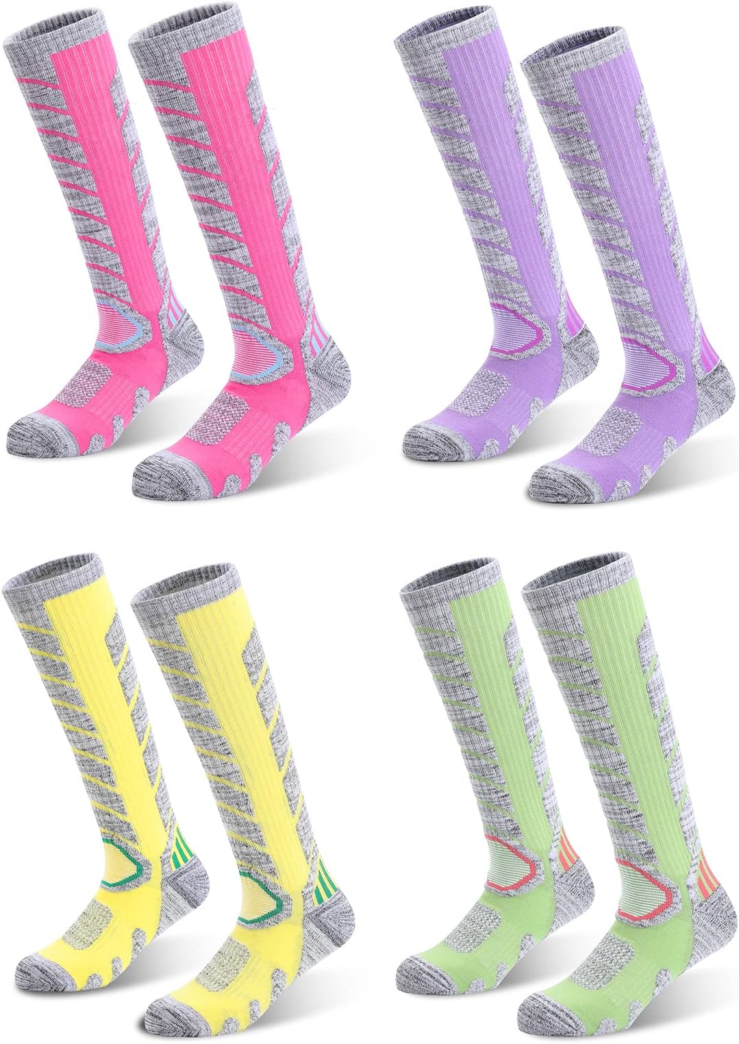 GUUMOR 2/4 Pairs Ski Socks Womens Mens Skiing Snowboarding Sports Warm Winter Thermal Socks