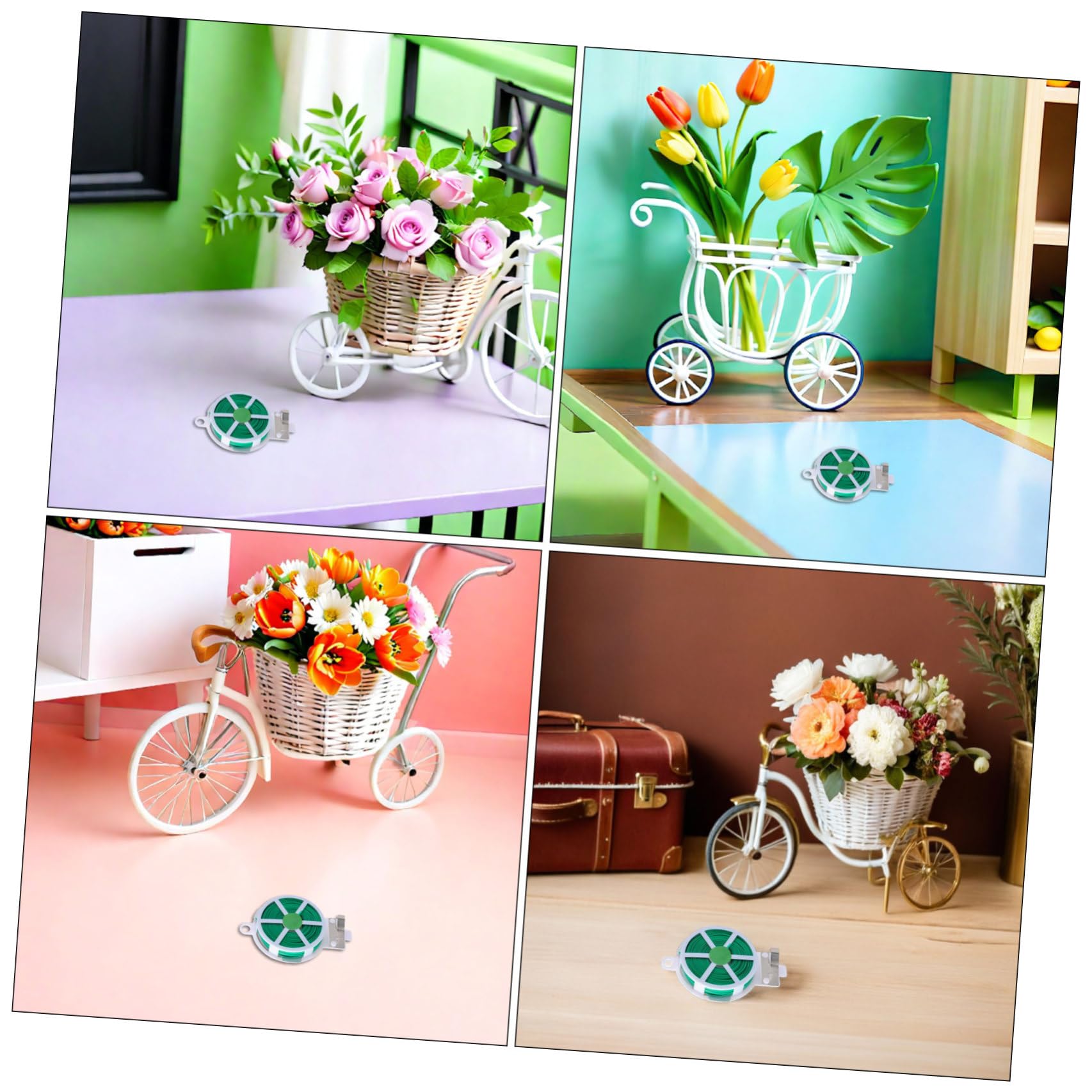 Liens de Jardinage pour Plantes, 12 Rouleaux, Fil Fer PE Vert