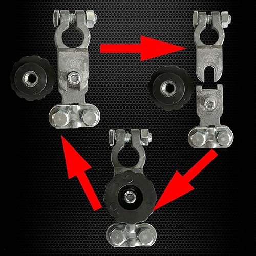 Miniatura 3 de Ampper Conectores de terminales de batería de poste superior de plomo, conector de terminales de batería de automóvil con perilla de liberación