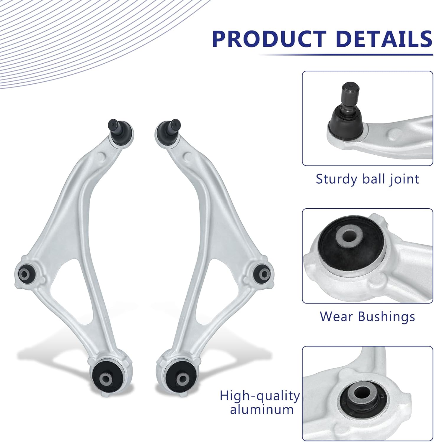 HAWK BROTHER10Pcs Suspension Kit Front Lower Control Arm w/Ball Joints Inner Outer Tie Rod Sway Bay End Link Rcak & Pinion Boot Replacement for 2015-2018 Nissan Altima and 2016-2022 Maxima