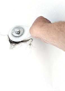 GrandEZ Shower Strainer-Our Hair Catcher Prevents Hair Clogs Immediately, Slips Right Over Your existing pop-up tub Drain or Covers Your Standing Shower Drain Without Moving Out of Place..