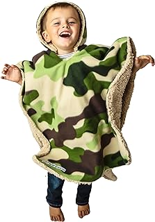 Birdy Boutique Car Seat Poncho for Kids â€“ Safe to Use Over Seat Belts â€“ Reversible Warm and Cozy Blanket â€“ Easy on Easy Off and Doesnâ€™t Impact Car Seat Performance â€“ Camo and Bear â€“ One Size