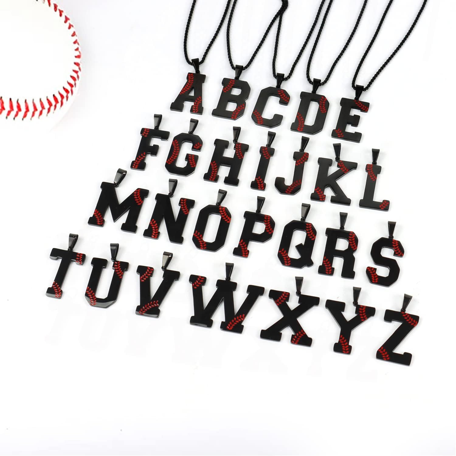 Baseball Initial Necklace for Boys Men A-Z Letter Necklaces Chain Stainless Steel Pendant with Accessories Sport Charm Baseball Gifts for Team Player Athlete Lover Fans… - Image 6