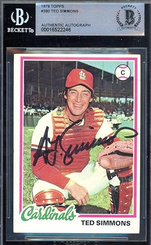Ted Simmons Beckett BAS Signed 1978 Topps Autographed