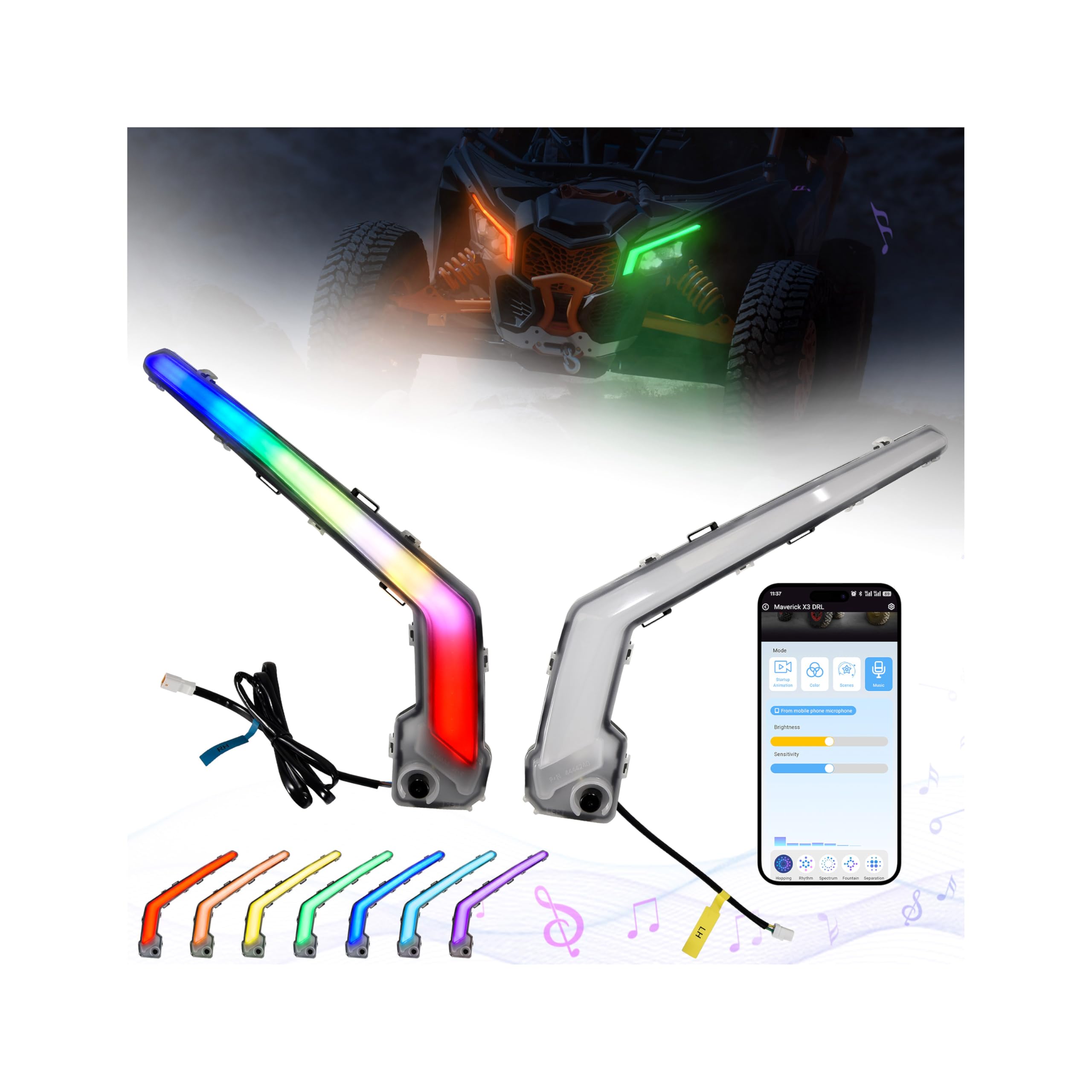 Amazon.com: POKIAUTO RGB LED Fang Lights for Can-Am Maverick X3