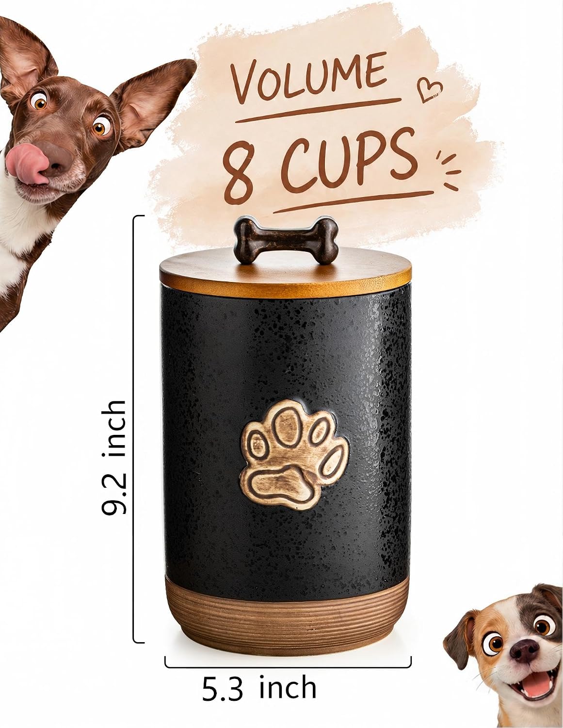 Miamolo Dog Treat Storage Container for Kitchen Counter, Lock in Freshness image 3