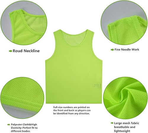 Miniatura 3 de 12 piezas Scrimmage Pinnies Chaleco de Entrenamiento para Niños Jóvenes Adultos Fútbol Practica Jersey Atlético Baloncesto Pennies