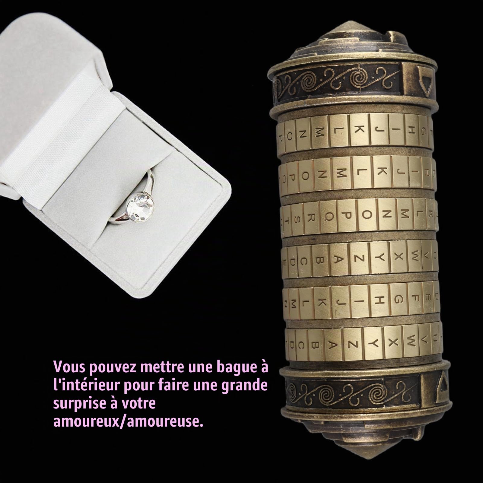 Léonard de Vinci Code Jouet Rétro Da Vinci Code Mini Cryptex pour Noël Saint Valentin Cadeaux d'anniversaire Les Plus Intéressants