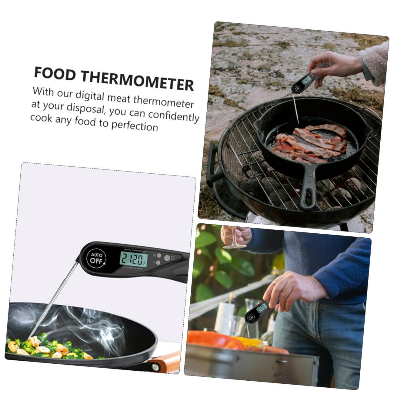Cabilock 3 Pezzi Termometro Per Barbecue Termometro Per Alimenti Per Liquidi Forno Lettura Istantanea Termometro Per Carne Cucina Barbecue Friggitrice Caramelle Ther- Wifi Termometro Sonda
