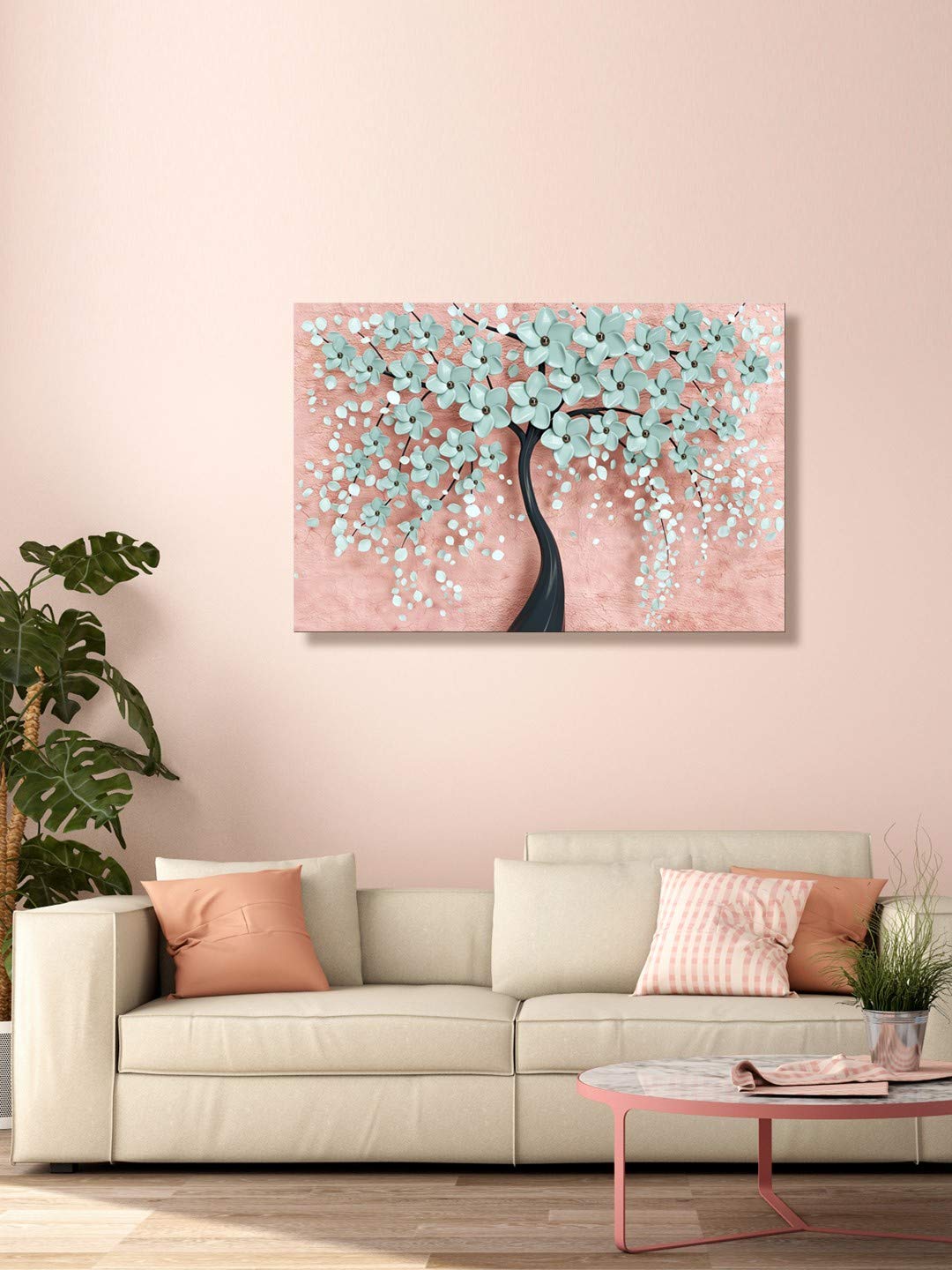 999STORE Wooden Stretched Framed Paintings For Living Room Wall Art Décor With Frames Landscapes Flowers Canvas Painting Modern Tree Painting (Canvas 18X30 Inches Strectched Canvas) Flp18300114