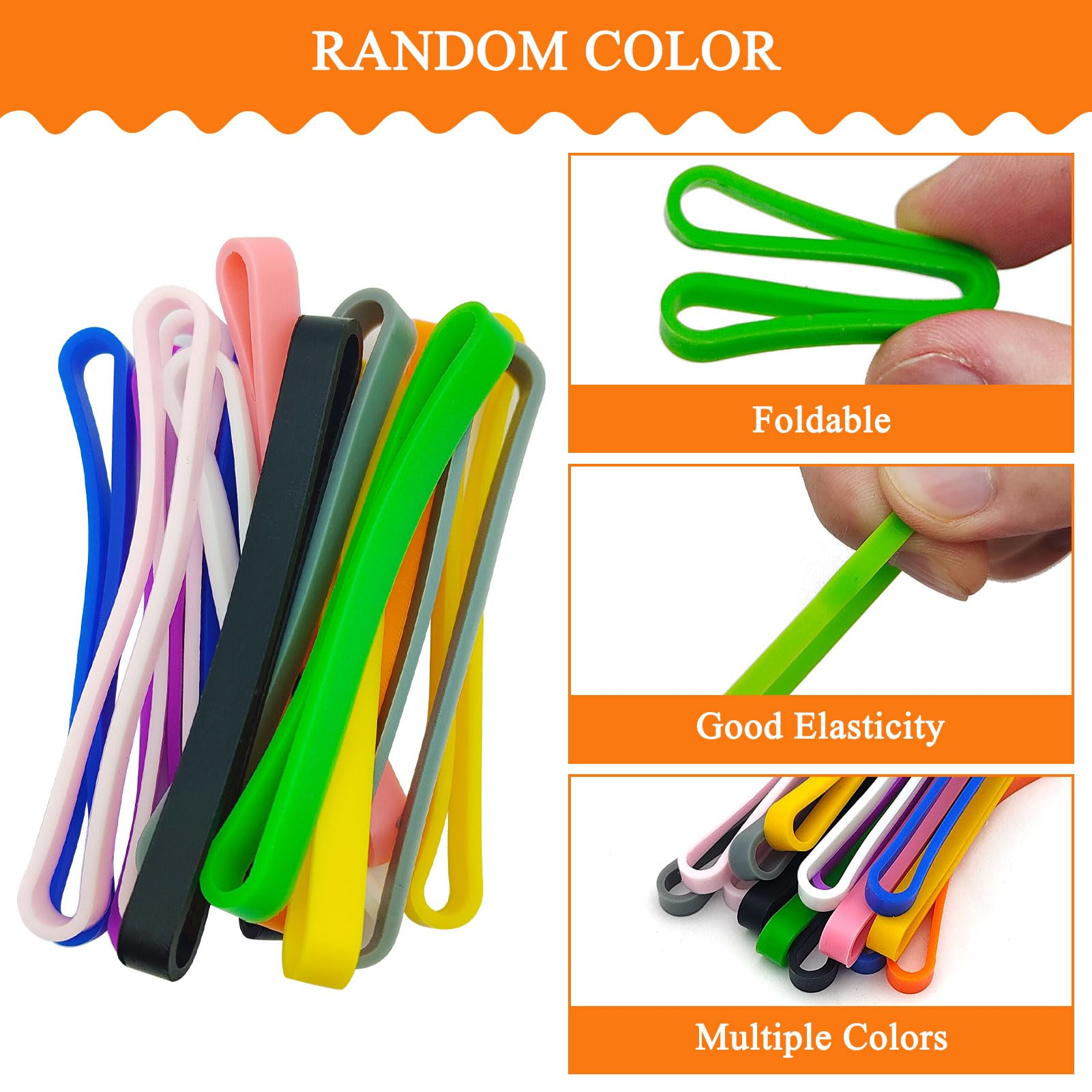 Amazon | 40個 3インチ シリコーンゴムバンド カラフルなゴム
