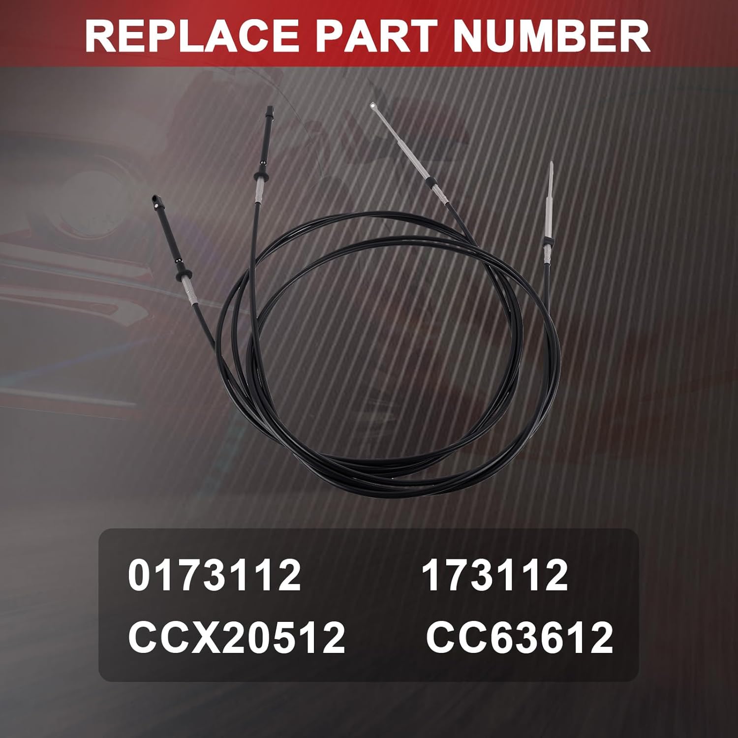 2PC 12FT Throttle Shift Remote Control Cable, Replacement for Johnson Evinrude OMC Controls 1979-Now, Outboard Engine Control Cable Part# 0173112, 173112, CCX20512, CC63612