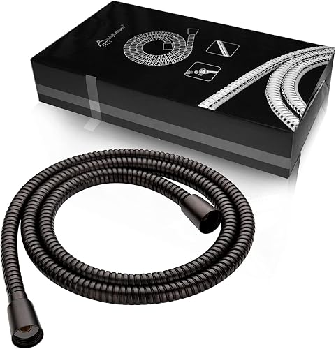 Miniatura 64 de BRIGHT SHOWERS Manguera de ducha para cabezales de ducha de mano, manguera de ducha de mano extra larga de acero inoxidable de 96 pulgadas, pieza