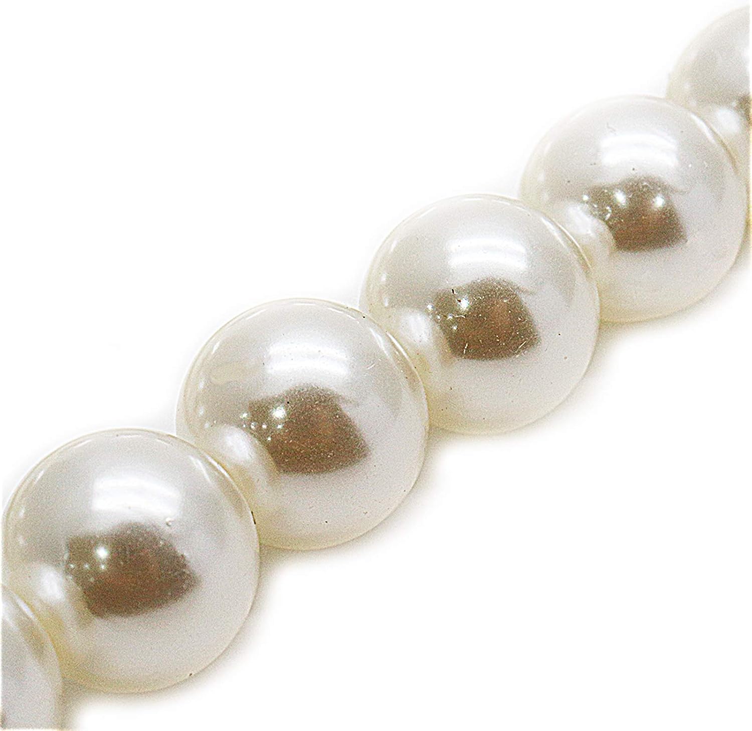 9 Inch Faux Pearl Bead Chain 2Pcs, 18mm/0.7Inch Diameter, Short Handle Replacement Chain Strap, DIY Round Handbag Chains Accessories with Buckles, Decorative Purse Strap
