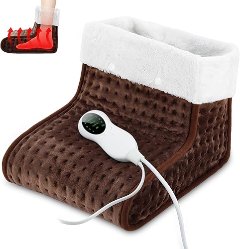 CYFIE Heated Foot Warmer for Men Women, Electric Feet Warmers Heater, Wrap Around Bed Heating Pad with Auto Shut-Off, Fast Heating 10 Levels Temp