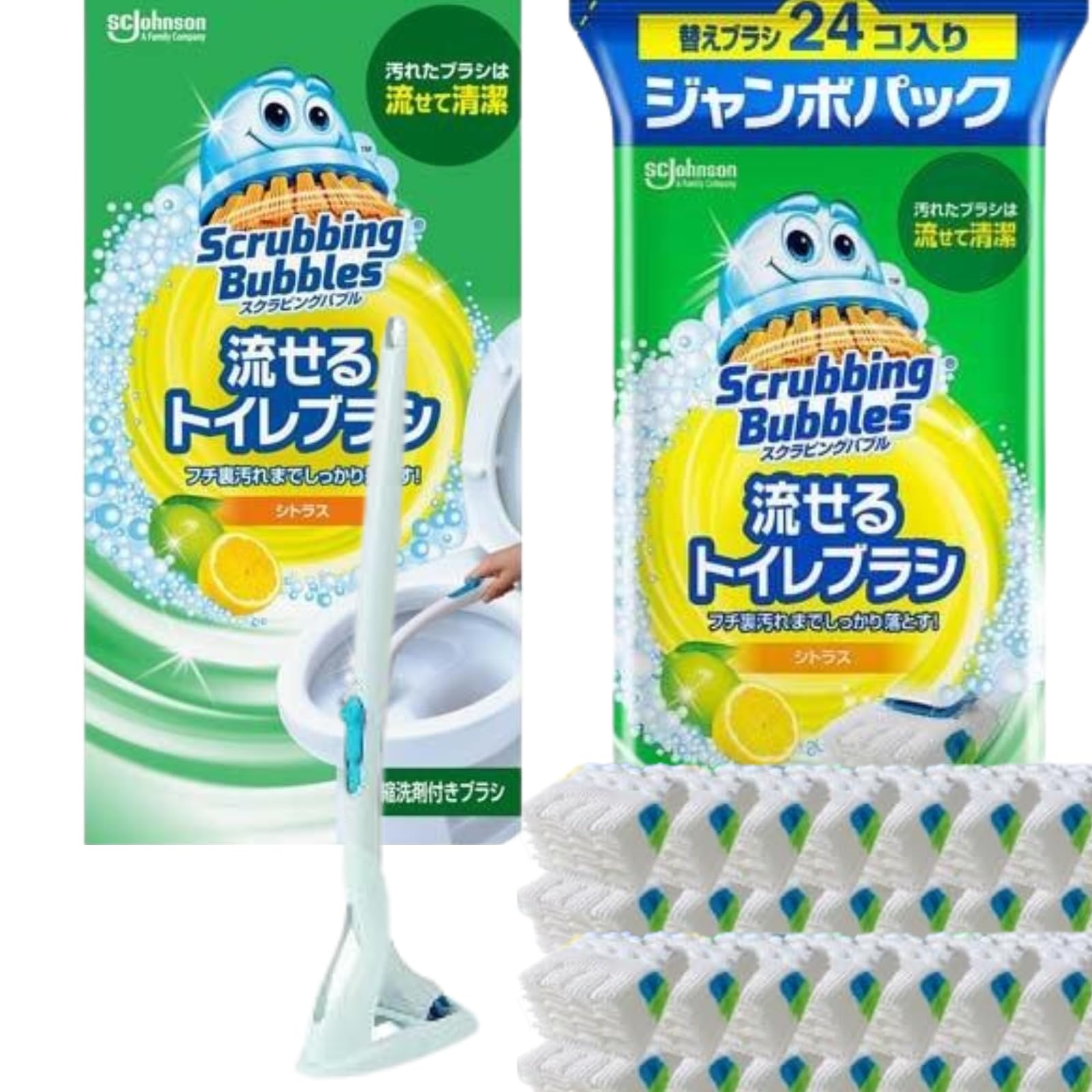 値下げ！流せるトイレブラシ　ジャンボパック　詰替　スクラミングバブル　12パック 楽天市場】送料無料 流せるトイレブラシ 付け替えブラシ (24個入り