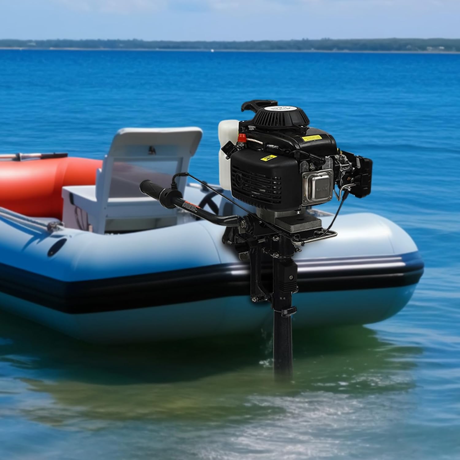 3 HP Outboard Motor Fishing Boat Engine, 4 Stroke Outboard Trolling Motor, 2.2Kw Heavy Duty Outboard Motors, Air Cooling Use for Fishing Aquaculture Outdoor, Boat Engine Outboard Motor