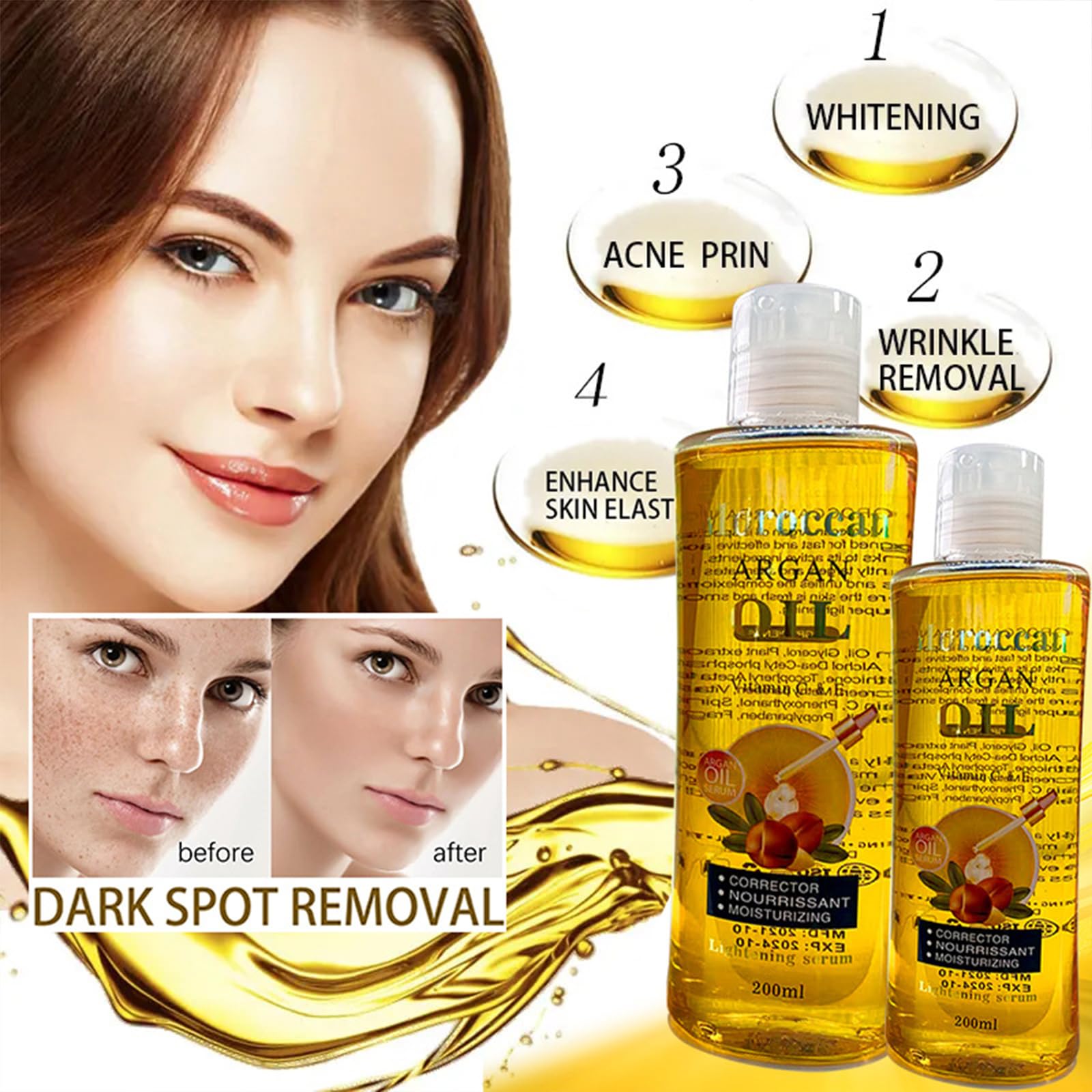 Moroccan argan oil for hair and skin, lightweight body oil for daily hydration - Image 2