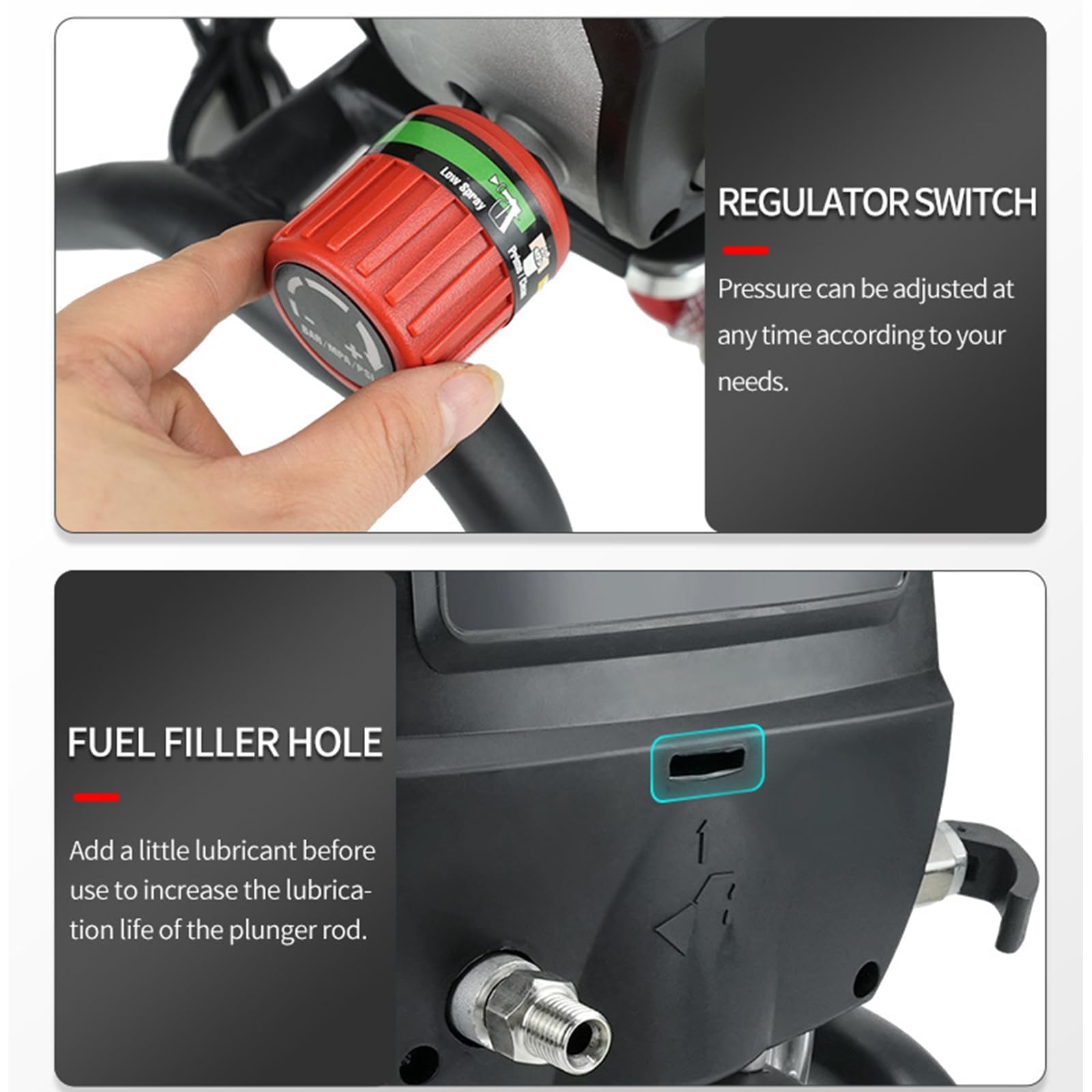 Pulverizador De Pintura Airless De Alta Presión 950W, Flujo 2,0L/Min, Pistola De Spray Eléctrica Ajustable con Varilla De Extensión De 40cm Y Manguera De 10m para Paredes, Muebles Y Proyectos DIY