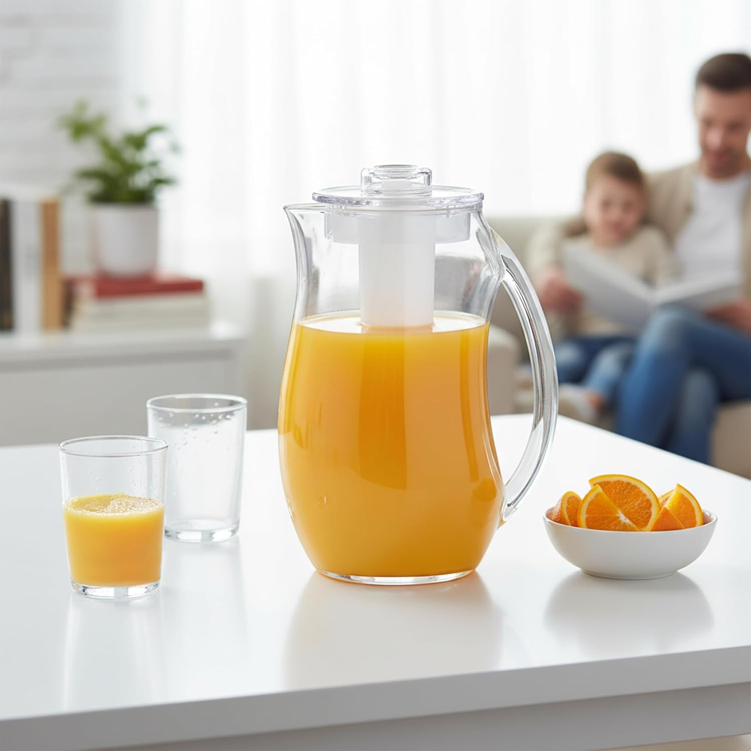 Amazing Abby - Icely - Plastic Pitcher with Ice Tube (96 oz, 3 Quart), Clear Water Pitcher with Lid, Fridge Jug, BPA-Free, Shatter-Proof, Preparing Iced Drinks with No Diluation - Image 7