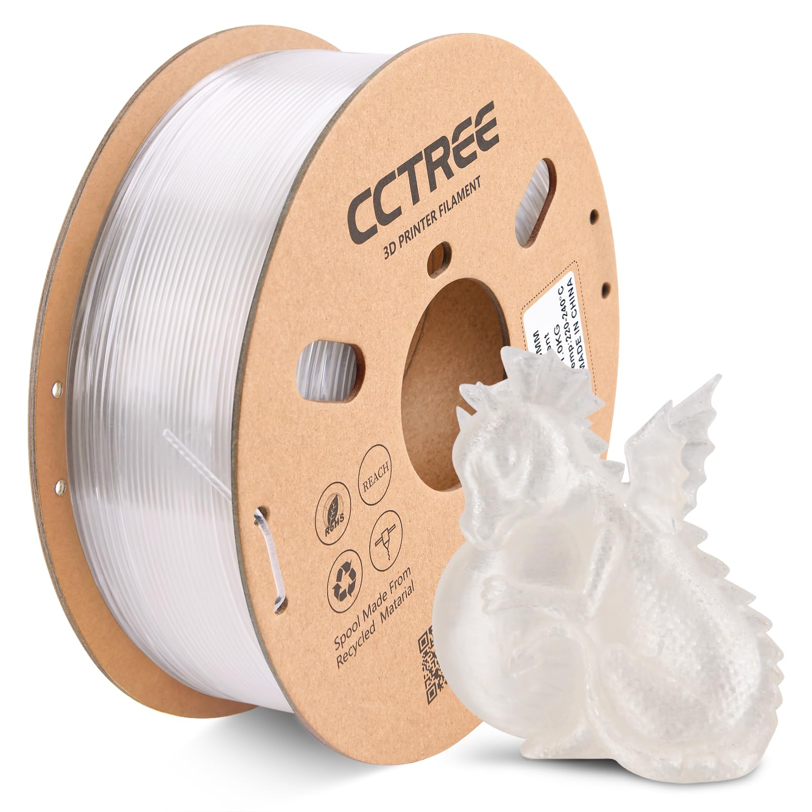 CCTREE ABS Filament 1.75mm, 1kg Spool, Dimensional Accuracy ±0.03mm, ABS+ 3D Printer Filament Plus, High Strength & Heat Resistance 3D Printing