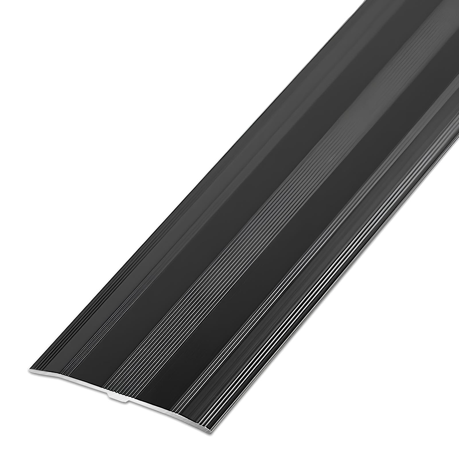 60mm Extra Wide Aluminum Floor Transition Strip, Metal Door Threshold for Joining Floor Gaps, Carpet Threshold Transition, Cover Strip(Black,120cm/47.2in)