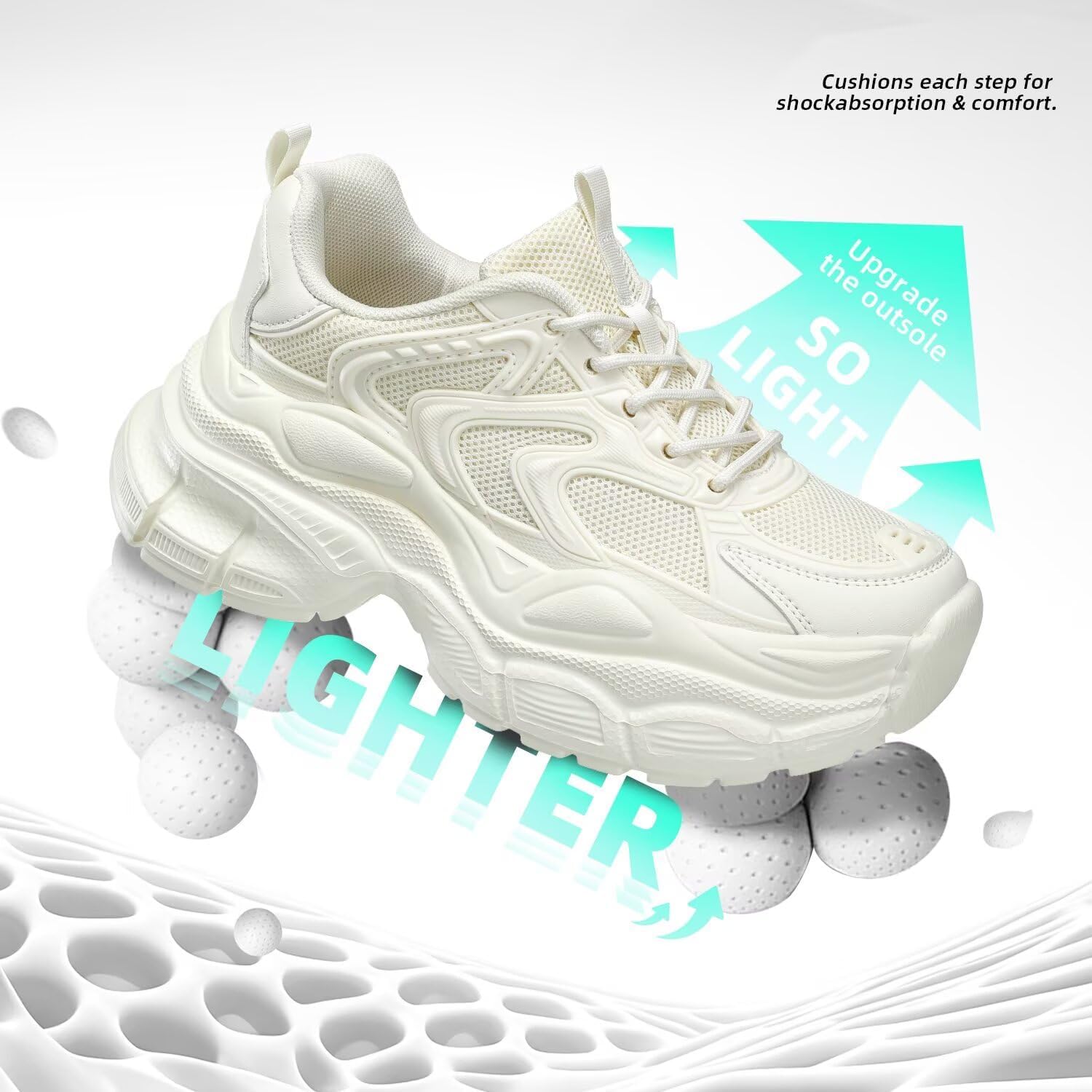 Womems Walking Shoes Running Tennis Fashion Chunky Sneakers Athletic Gym Workout Comfortable Breathable Lightweight - Image 5