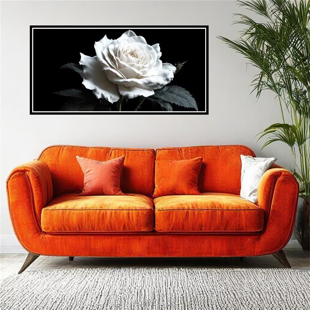 Dipingere con i Numeri, Dipingi con i Numeri per Adulti fiore Rosa kit Pittura Fai-da-Te, con 3 Pennelli e Vernice Acrilica, Hobby Creativi Adulti, Decor Regalo 70x140cm (Senza Cornice) z0z-736