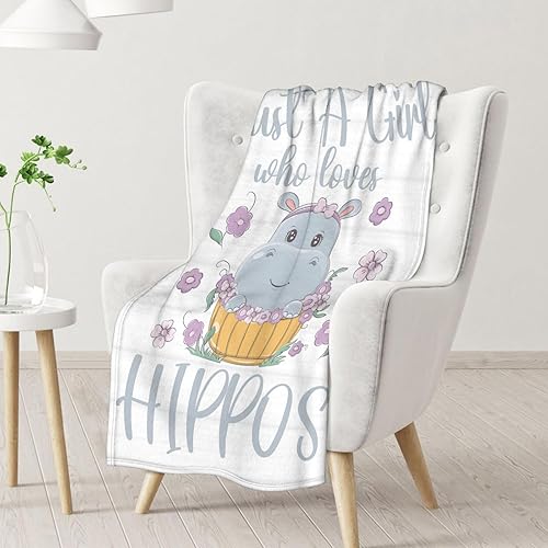 Miniatura 2 de Manta de hipopótamo, manta de hipopótamo de 40 x 50 pulgadas, manta de franela suave, cálida, ligera, acogedora, regalos para niñas y niños