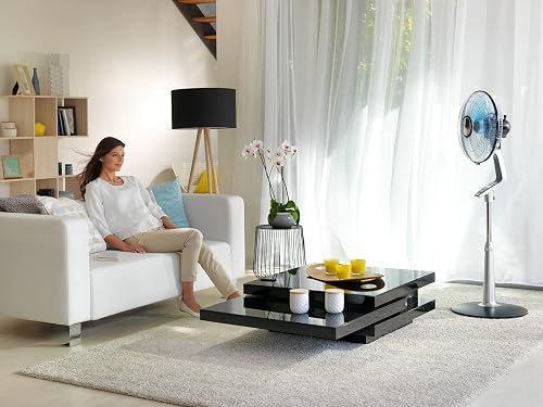 Rowenta VU5670F0 Ventilateur sur Pied Turbo avec Télécommande Silence Extrême 40 cm Silencieux Minuterie Oscillation 5 Vitesses 70W Ventilation Gris et Noir - 2