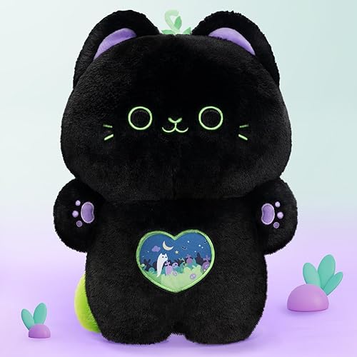 Juguetes de peluche de gato negro, animales de peluche Kawaii, almohada de peluche de gato negro, decoración del hogar, almohada de felpa para niñas
