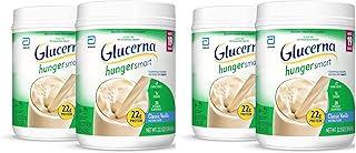 Glucerna Hunger Smart Diabetes Care Powder,Classic Vanilla,Diabetic Snack Replacement to Support Blood Sugar Management,22g Protein,130 Calories,22.3 Oz,(Pack of 4)
