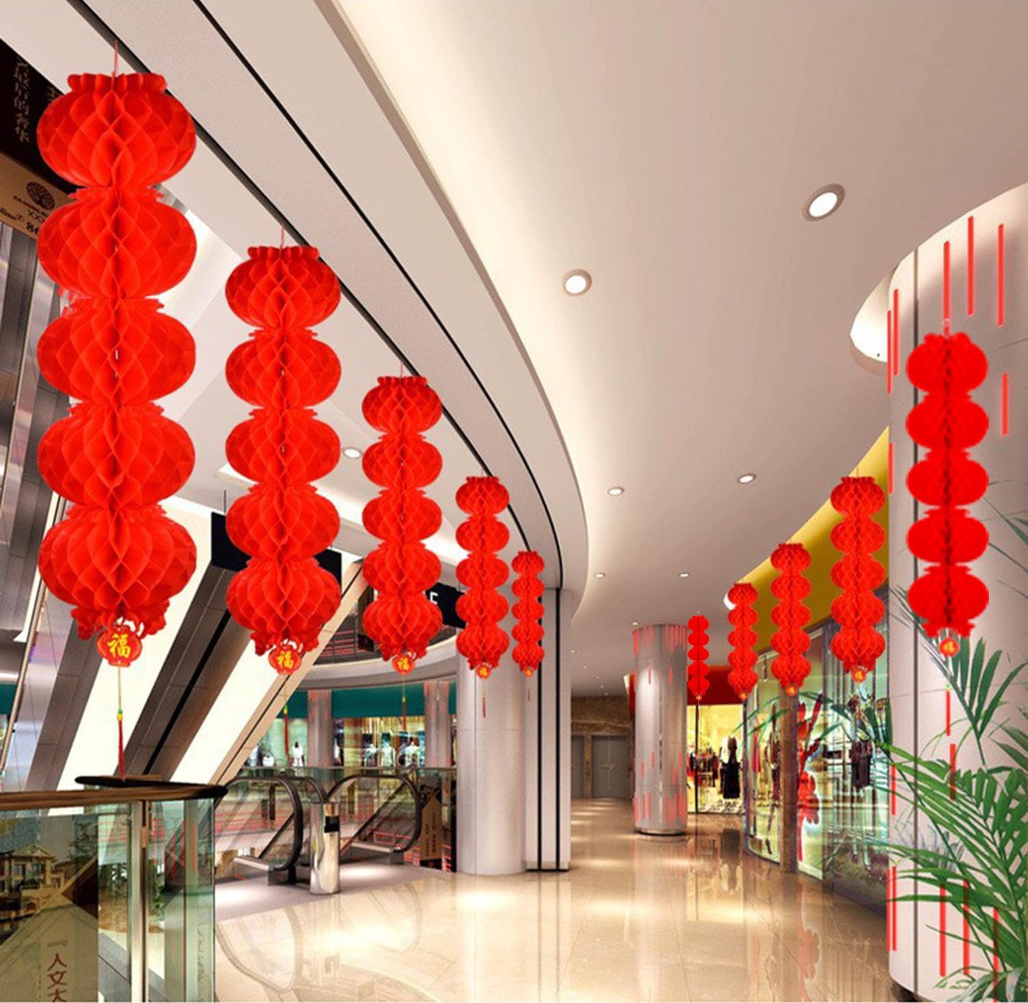 Chinese New Year Decorations Red Fabric Lanterns Decorative Hanging Lanterns for Spring Festival Lantern Festival Chinese Vietnamese Wedding Home Restaurant Party Decor - Image 3