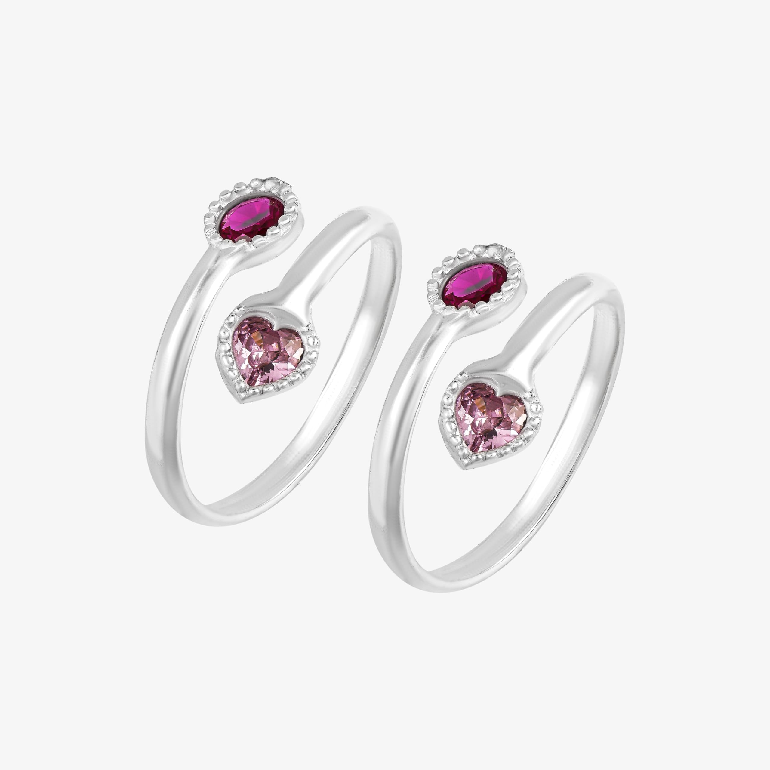 SATKOTI 925 Silver Toe Rings for Women | Adjustable Pure Metal Bichiya with AAA Quality CZ Stone| BIS Hallmarked Jewelry with Authenticity Certificate | Pair of 2 Metti