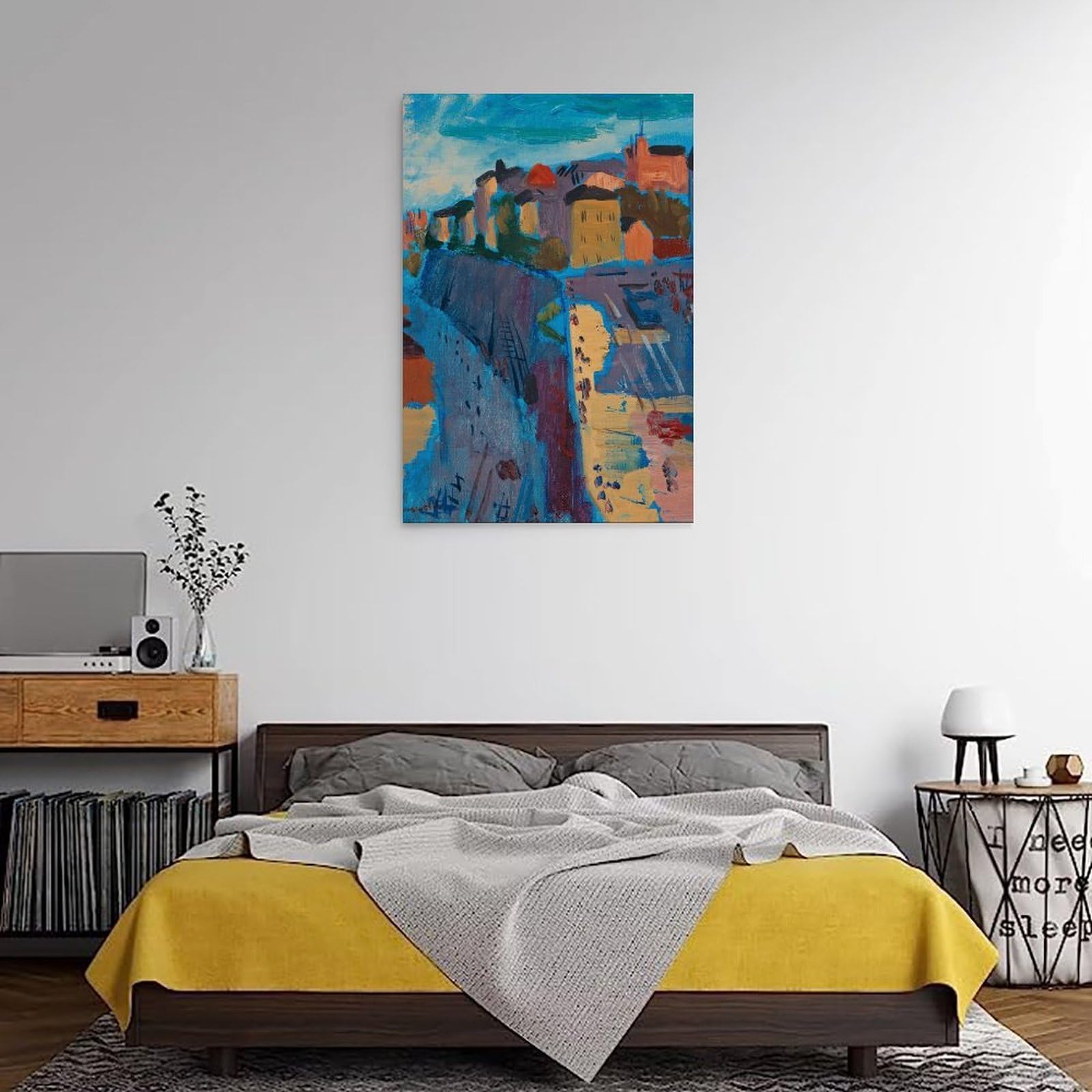 View over Katarinavägen And Stadsgården by Isaac Grünewald​Impresiones en Lienzo Modernas, Cuadros Decorativos Para Habitaciones de Niños o Niñas, Murales Para Salón Y Pinturas Con Motivos Festivos