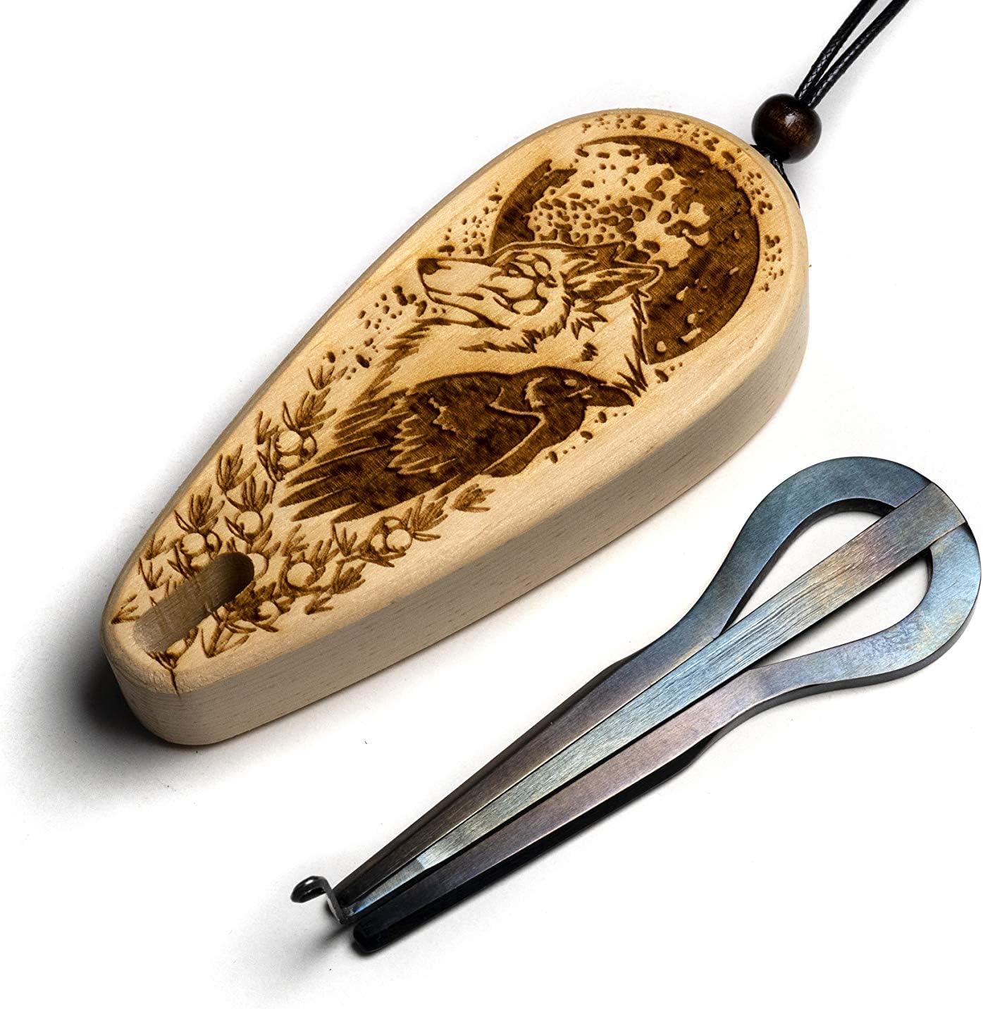 Jew's harp with case jaw harp mouth harp mondharp maultrommel by Evgeny Volgutov "Wizard Big" (Wolf & Raven)