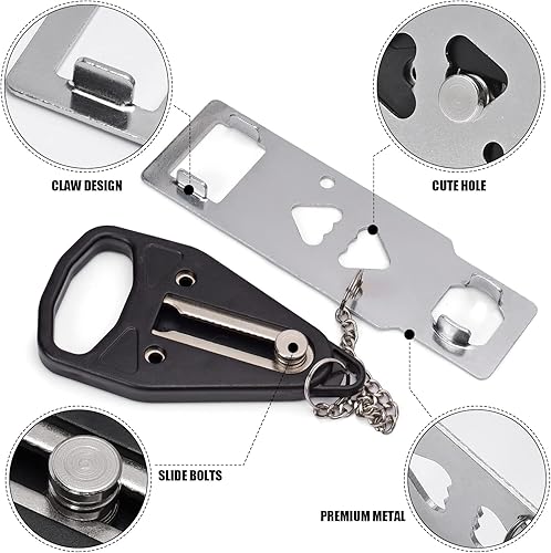 Miniatura 3 de Cerradura de puerta portátil para seguridad de hotel y hogar, cerradura de puerta de autodefensa dispositivo de seguridad para viajes, apartamento,