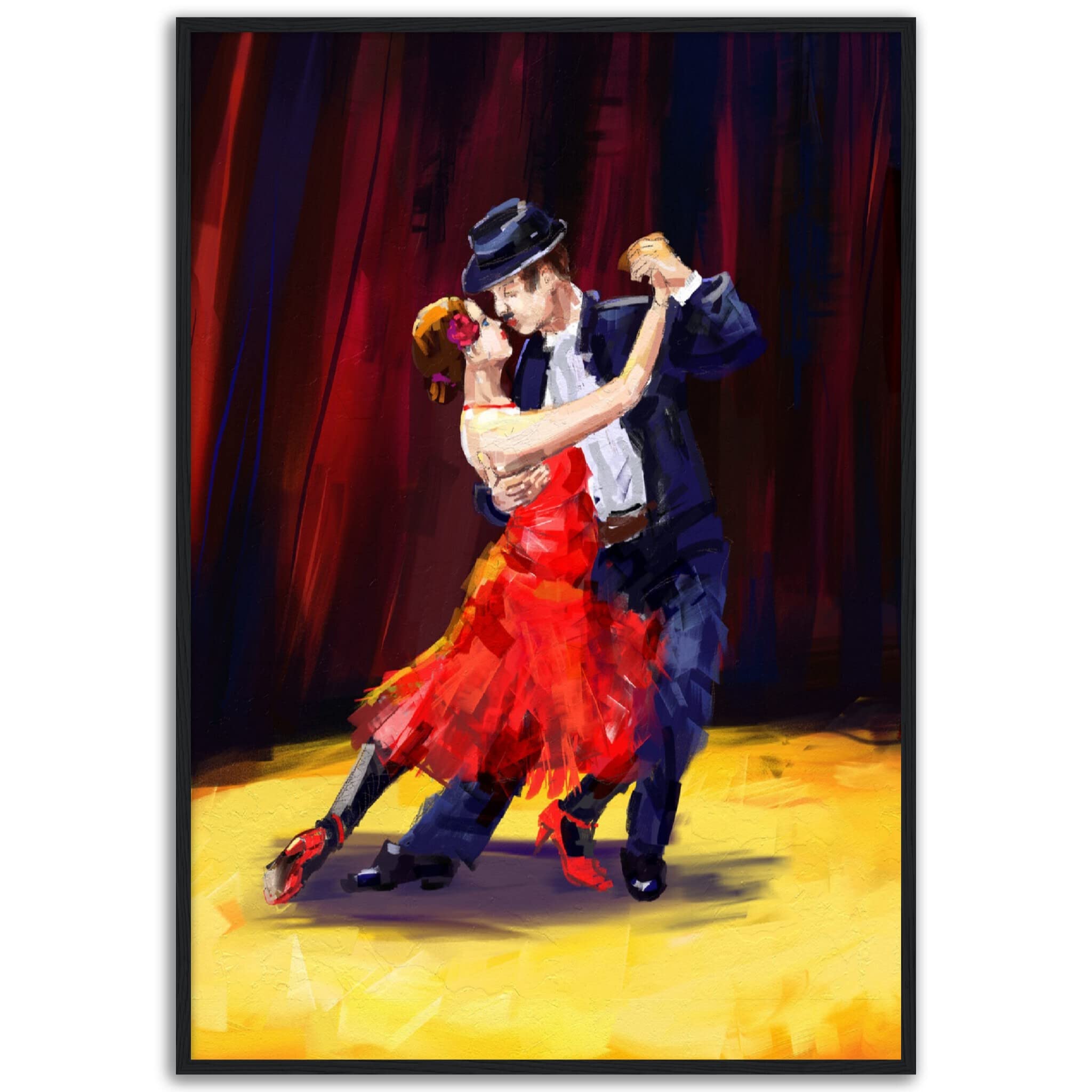 Décoration murale tango rouge : impression d'art encadrée noire 70x100 cm - 7
