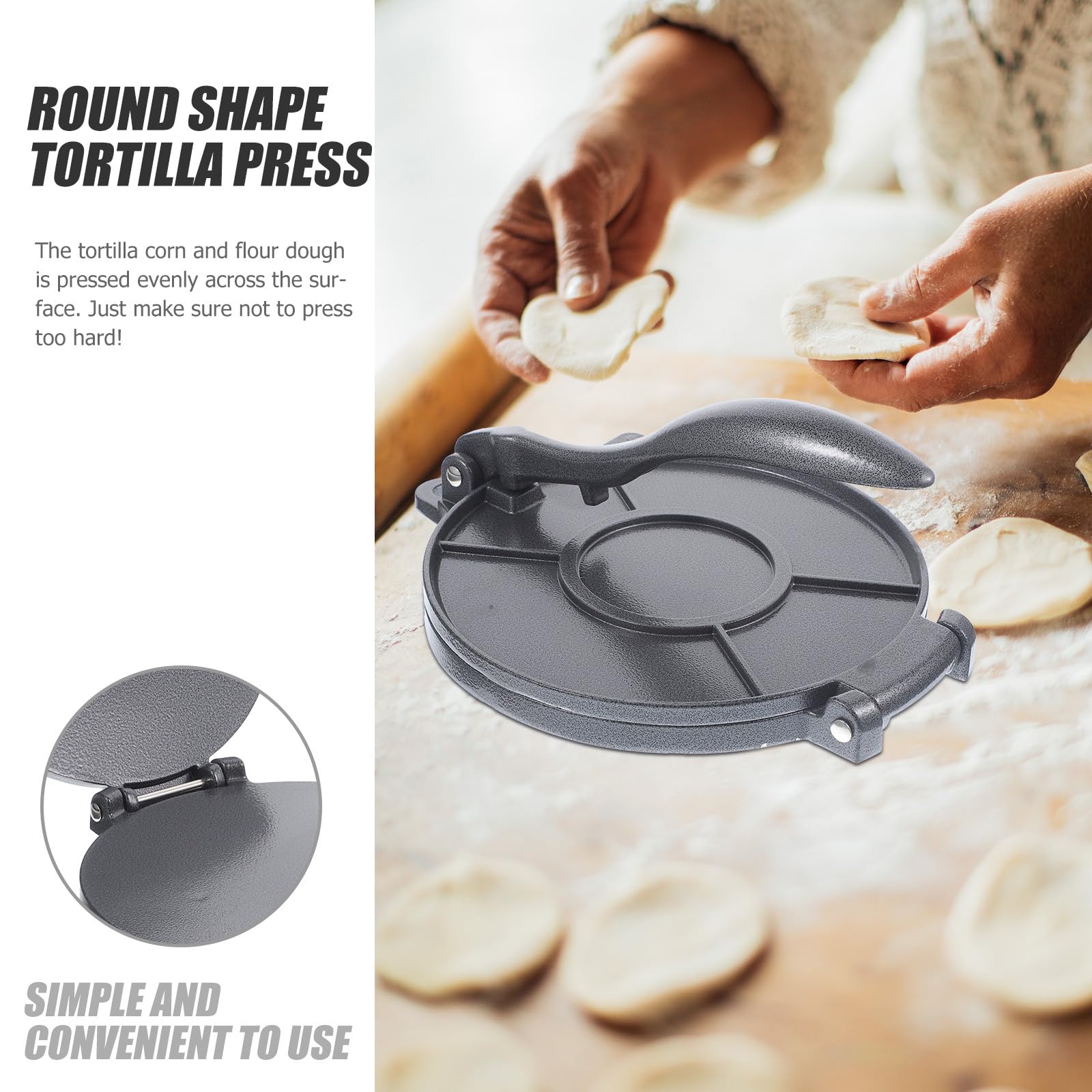Prensa de Aleación de Aluminio Masa Redonda para Tortillas
