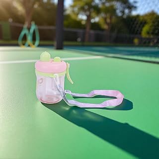 1 Pcs Water Bottle Trendy Tumbler with Crossbody Strap 650ml PC PP Pink 16x9x11.5cm