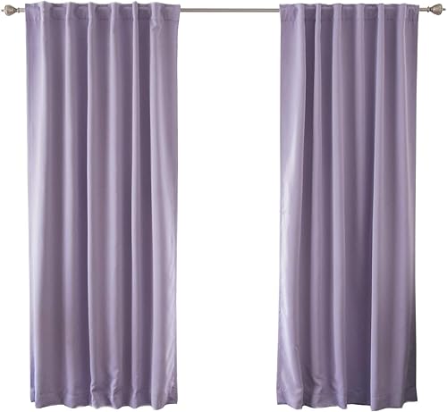Miniatura 28 de Best Home Fashion Paneles de cortinas opacas de alta calidad, aislamiento térmico sólido, para tratamiento de ventanas, para dormitorio, pestaña