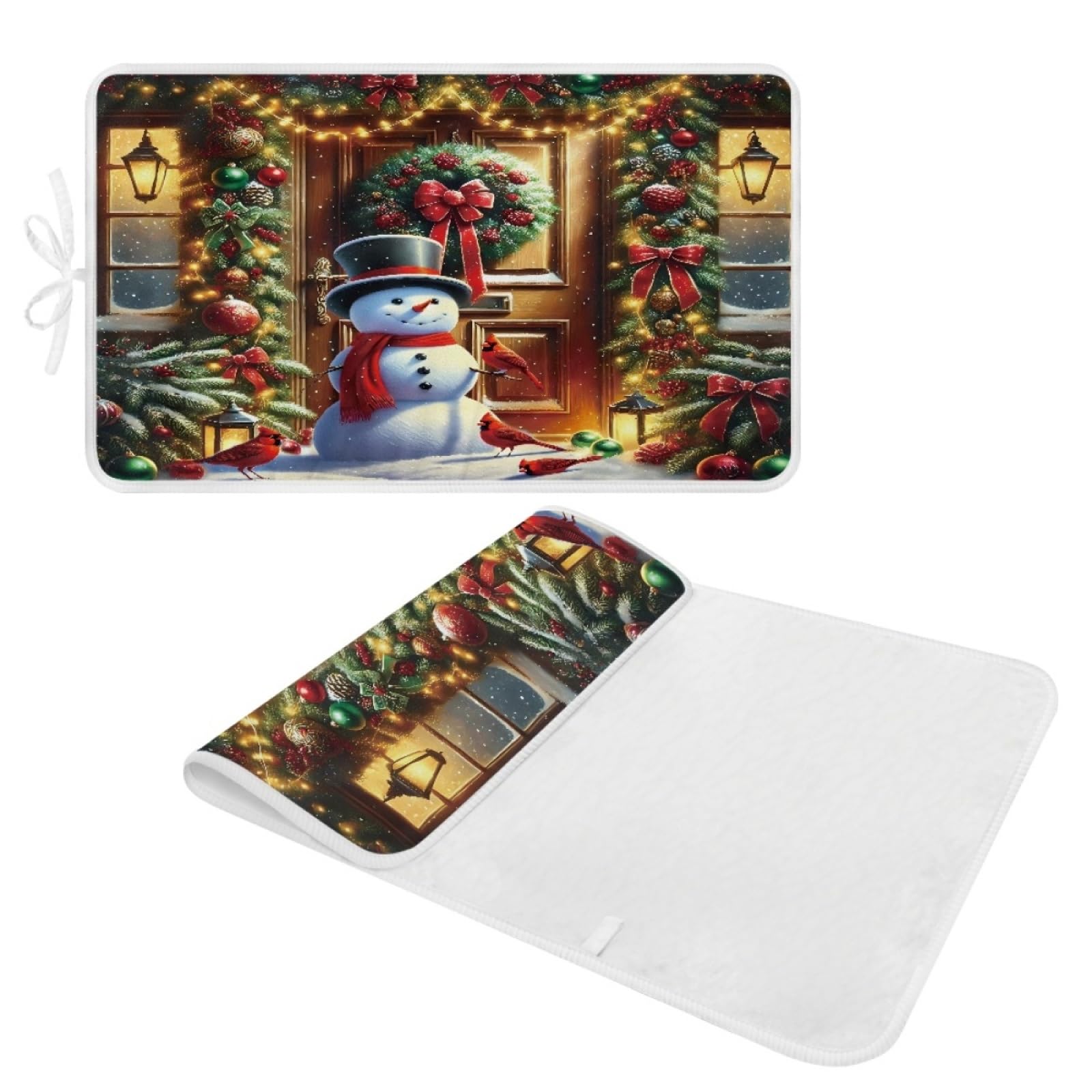 Bügelmatte Braun Schneemann Bügeleinlage Faltbares Hitzebeständig Waschbar Bügelauflage für Tisch und andere Oberflächen Bügelbrett Unterlage rutschfeste Bügeldecke 80x50cm (2 Stück)